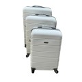 3 Piece Hard Outer Shell Premium Lightweight Luggage Set - White NEW