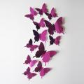 Purple Mirror 12Pcs Butterflies Wall Stickers Home Decorations 3D Butterfly PVC Self Adhesive