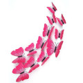 Pink 6Pcs 3D Butterfly Wall Stickers PVC Self Adhesive Wallpaper Colorful Butterfly Wall Sticker