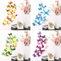Blue 12Pcs Butterflies Wall Stickers Home Decorations 3D Butterfly PVC Self Adhesive