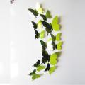 Green Mirror 12Pcs Butterflies Wall Stickers Home Decorations 3D Butterfly PVC Self Adhesive