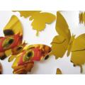 Gold Mirror 12Pcs Butterflies Wall Stickers Home Decorations 3D Butterfly PVC Self Adhesive