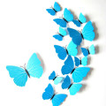 Blue 6Pcs 3D Butterfly Wall Stickers PVC Self Adhesive Wallpaper Colorful Butterfly Wall Sticker