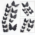 Black 6Pcs 3D Butterfly Wall Stickers PVC Self Adhesive Wallpaper Colorful Butterfly Wall Sticker