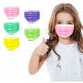 KIDS COLOR FACE MASKS - (BOX OF 50)  BIGGEST BARGAIN **** FREE SHIPPING***