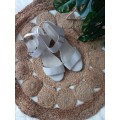 Beige Leather Wedge Sandals from Woolworths