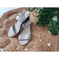 Beige Leather Wedge Sandals from Woolworths