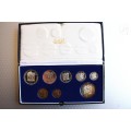 1984 SHORT PROOF SET - 8 COINS - SILVER & NICKEL ONE RAND - 50 CENTS - 20 CENTS - 10 CENTS