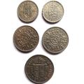 GREAT BRITAIN - ONE SHIILINGS (2) - TWO SHILLINGS (2) AND ONE-HALF CROWN