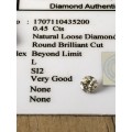 Genuine certified 100% Natural Brilliant Cut Diamond 0.45ct L SI2