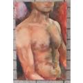 `Male Torso` by artist MA Case - oil on canvas