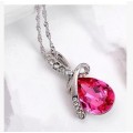 Unique Teardrop Style Necklace!!! Pink Stone