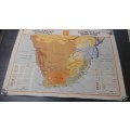 FANTASTIC VINTAGE SHELL EDUCATIONAL MAP - NO 1 OF SOUTH AFRICA NATURAL REGIONS ISSUED BY SHELL SA!