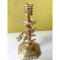 SOLID BRASS HIGHLY DETAILED ANGEL ON CANDLE STAND HOLDER