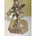 SOLID BRASS HIGHLY DETAILED ANGEL ON CANDLE STAND HOLDER