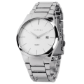 CURREN 8106 Mens Business Stainless Steel Contoured Watch with White Dial