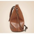 2017 Oil Leather-style Crossbody/Shoulder Tote Bag Brown or Burgundy)