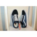 Vans Old Skool Canvas & Suede Skate Shoes/Sneakers (Navy Blue/White)