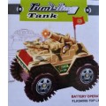 Battery operated TUMBLING TANK with Flashing light