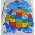 Educational Wooden Alphabet ELEPHANT Puzzle. Strong, durable and colourful