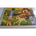 WOODEN PUZZLE - The Farm- In frame, bright, colourful and educational - Great Stocking Filler !