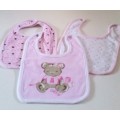 3  Pink BIBS - All in like new condition