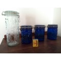 LOVELY PRESSED GLASS STORAGE JARS - great for the country kitchen!