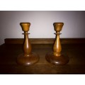 TWO LOVELY STINKWOOD CANDLE HOLDERS