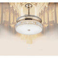 lighting crystal mosaic fan lights LED3 section variable light remote control telescopic crystal fan