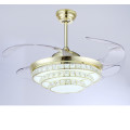 Modern simple stealth fan lights living room bedroom restaurant lights crystal ceiling fan remote co