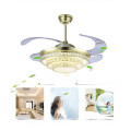 Modern simple stealth fan lights living room bedroom restaurant lights crystal ceiling fan remote co
