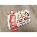 Los Angeles Gas Station - Vintage Style Embossed Metal Sign