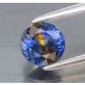 Natural multi color sapphire,  0.96 Ct, VS Round cut, 5.3 mm