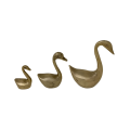 Figurine`s in Brass, Golden Brass, Ornaments, Small Brass Trio  Brass swans -Animaliers, 3