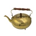Antique Dutch Brass Toddy Kettle with Wooden Handle