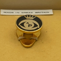 British Cufflink Enamel Pins Set: Asahi Optical Pentax Marked, Gold-Plated with Black Enamel