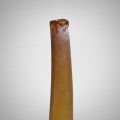 Antique Mouth Blown Art Bottle Vase: Timeless Elegance in Honey Amber