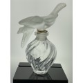 Vintage Nina Ricci L`Air du Temps Perfume Bottle with Lalique Frosted Kissing Doves Stopper - Signed
