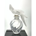 Vintage Nina Ricci L`Air du Temps Perfume Bottle with Lalique Frosted Kissing Doves Stopper - Signed