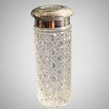 Rare American Brilliant Cut 1890`s Lead Crystal Vanity Bottle with Nickel Plated Lid