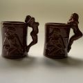 Vintage Treacle Glazed Nude Lady Mugs Set (1960-1969) - 2 Pieces