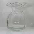Vintage Tiffany & Co. Style Crystal Devon Optic Vase - Ruffled Edge Home Décor Vase