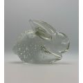 Solid Glass Bunny Ornament: Small Glass Collectible