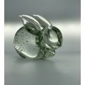 Solid Glass Bunny Ornament: Small Glass Collectible