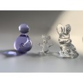 3 Piece Small Vintage Translucent Glass Figurines: Rare Collectible Trio