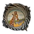 41cm Hand-Painted African Elephant Bowl and Tray Set - Nivek Ceramics