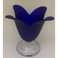Vintage Studio Nova Cobalt Blue Tulip Vase - Handcrafted Art Glass from Portugal