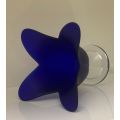 Vintage Studio Nova Cobalt Blue Tulip Vase - Handcrafted Art Glass from Portugal