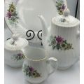 Rare Find Zhongguo Jie Pai Oriental Porcelain Tea Set - 24 Pieces, Oriental Blossoms Pattern