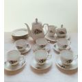 Rare Find Zhongguo Jie Pai Oriental Porcelain Tea Set - 24 Pieces, Oriental Blossoms Pattern